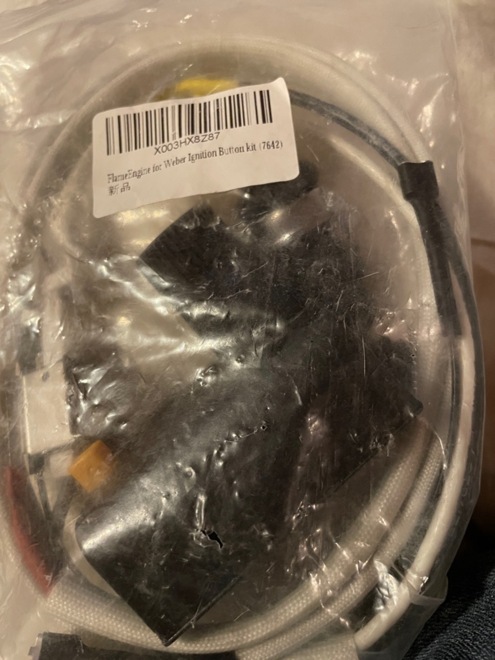Gray Ignition Button Kit Cable Assembly for Weber
